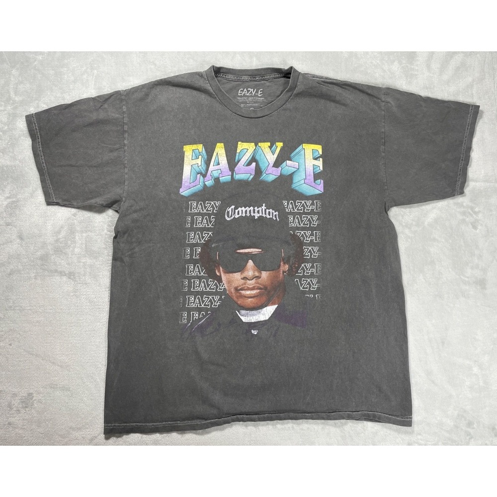 Eazy-E T-Shirt Men L Gray Ruthless Records Graphic Rap Hip Hop Compton LA